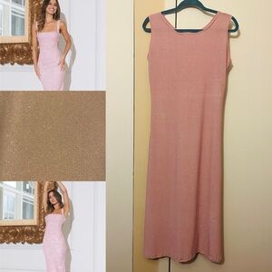 Vintage 90’s/Y2K Light Pink Glittery Midi Dress